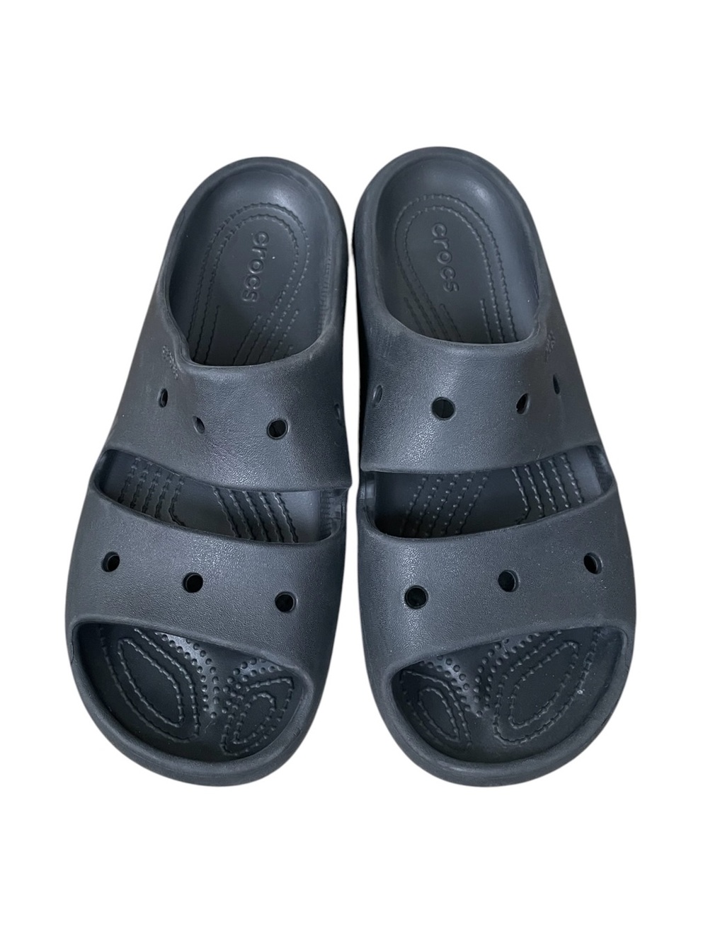 CROCS Classics Black Dual Strap Slide Sandals Size 11W 9M